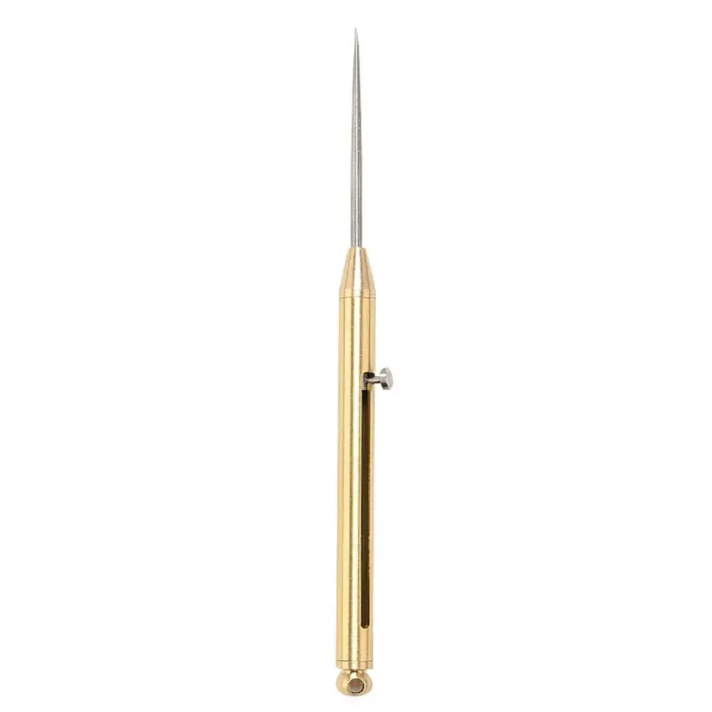 Portable Metal Toothpick Titanium Alloy Brass Toothpick Rust-Proof Spring Retractable Push-Pull Toothpick Camping Fruit Fork