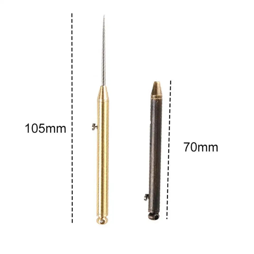 Portable Metal Toothpick Titanium Alloy Brass Toothpick Rust-Proof Spring Retractable Push-Pull Toothpick Camping Fruit Fork